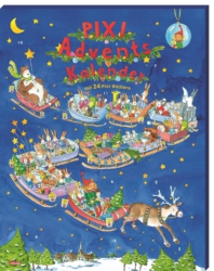 Der Kalender enthält 22 Pixi-Bücher und 2 Maxi-Pixis, die alle entweder Weihnachten oder den Winter zum Thema haben