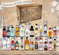 Spirituosen Tasting Kalender - 24x verschiedene Spirituosen im Adventskalender - Weihnachtsgeschenk Gin Vodka Rum Tequila Whisky Likör Geschenk Set