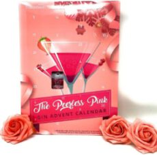 The Ameise and Chid Peerless Pink Gin Weihnachten Adventskalender – 1 x 5 cl Gin Premium destillierte Miniatur | 24 Schokoladen | 1 x rosa Weihnachts-Aktivität Rubbelkarte